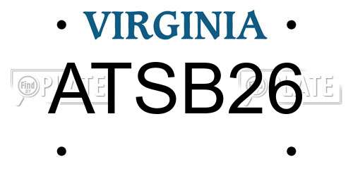 ATSB26 Virginia License Plate