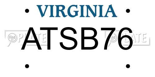 ATSB76 Virginia License Plate