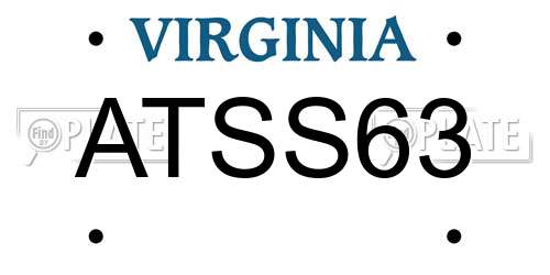 ATSS63 Virginia License Plate