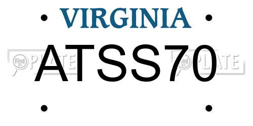 ATSS70 Virginia License Plate