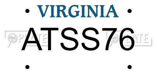 ATSS76 Virginia License Plate