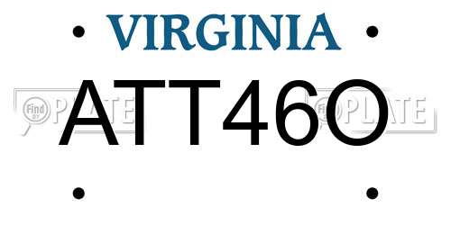 ATT46O Virginia License Plate