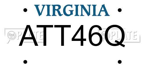 ATT46Q Virginia License Plate