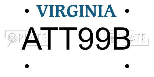 ATT99B Virginia License Plate