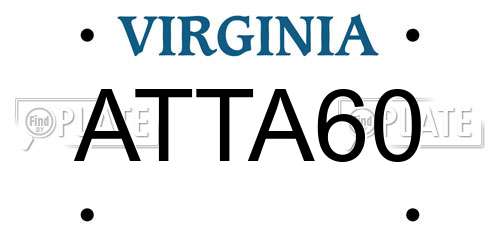 ATTA60 Virginia License Plate
