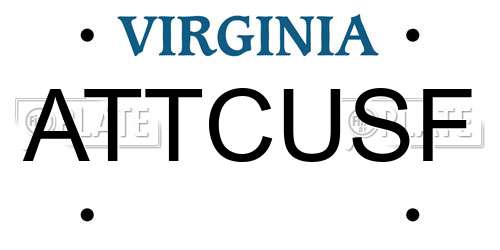 ATTCUSF Virginia License Plate