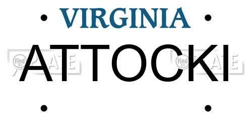 ATTOCKI Virginia License Plate
