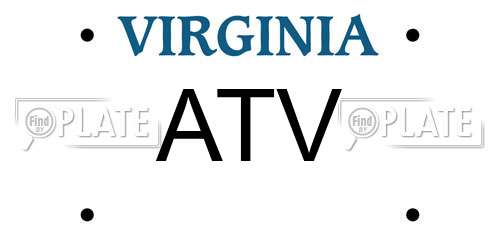 ATV Virginia License Plate