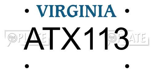 ATX113 Virginia License Plate