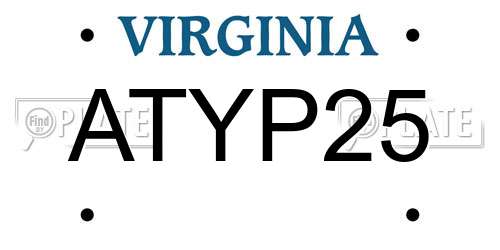 ATYP25 Virginia License Plate