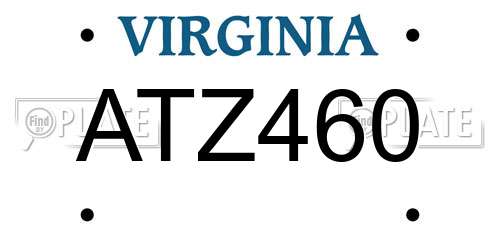 ATZ460 Virginia License Plate