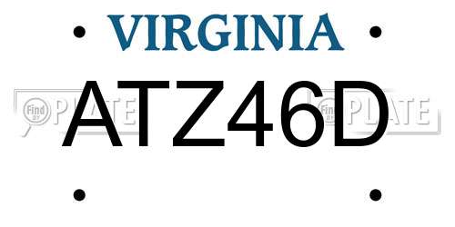 ATZ46D Virginia License Plate