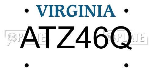 ATZ46Q Virginia License Plate