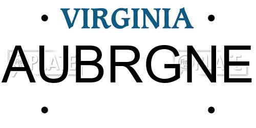 AUBRGNE Virginia License Plate