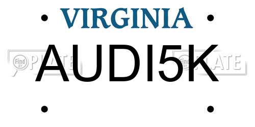 AUDI5K Virginia License Plate