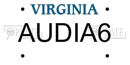AUDIA6 Virginia License Plate