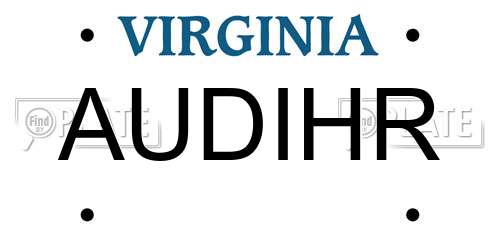 AUDIHR Virginia License Plate