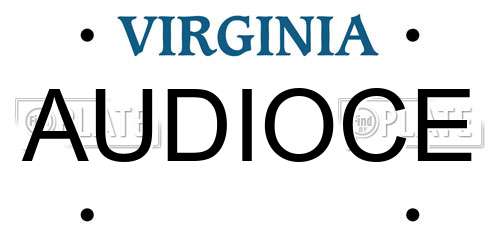 AUDIOCE Virginia License Plate