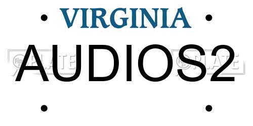 AUDIOS2 Virginia License Plate