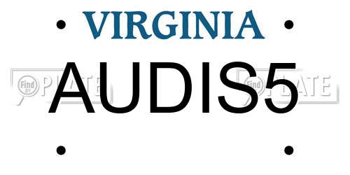 AUDIS5 Virginia License Plate