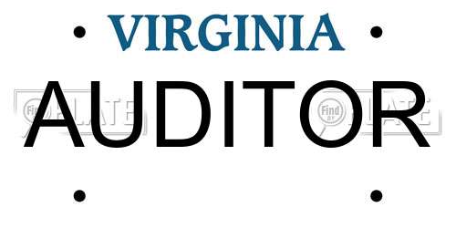 AUDITOR Virginia License Plate