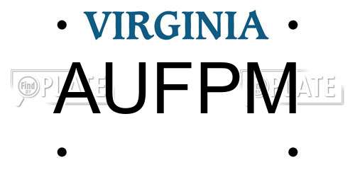 AUFPM Virginia License Plate