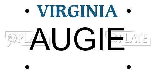 AUGIE Virginia License Plate
