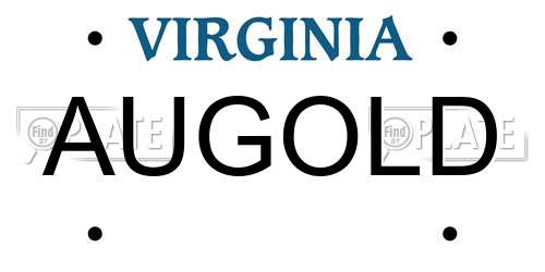 AUGOLD Virginia License Plate