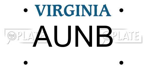 AUNB Virginia License Plate