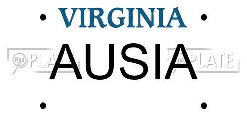AUSIA Virginia License Plate