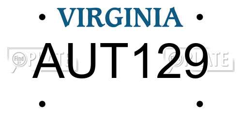 AUT129 Virginia License Plate