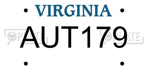 AUT179 Virginia License Plate