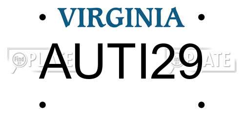 AUTI29 Virginia License Plate