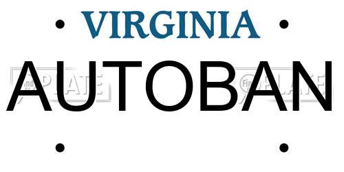 AUTOBAN Virginia License Plate