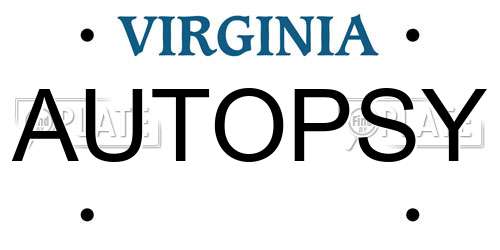 AUTOPSY Virginia License Plate