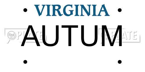 AUTUM Virginia License Plate