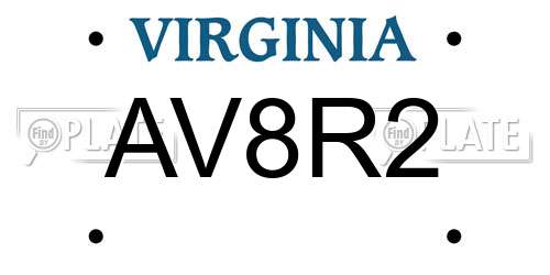 AV8R2 Virginia License Plate