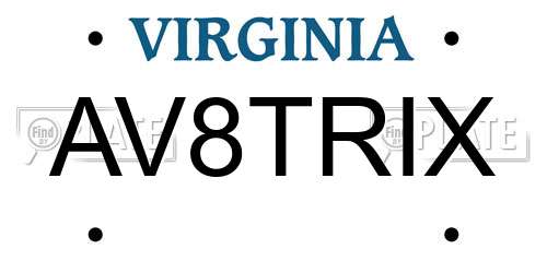 AV8TRIX Virginia License Plate
