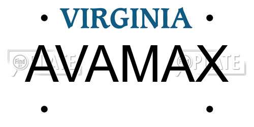 AVAMAX Virginia License Plate