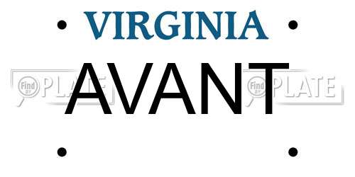 AVANT Virginia License Plate