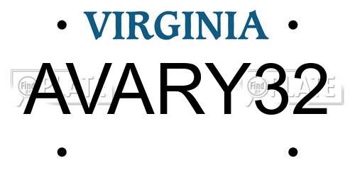 AVARY32 Virginia License Plate