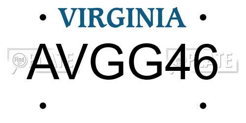 AVGG46 Virginia License Plate