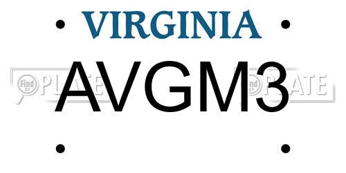 AVGM3 Virginia License Plate