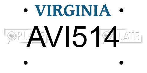 AVI514 Virginia License Plate