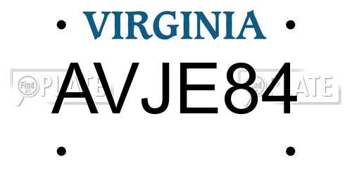 AVJE84 Virginia License Plate