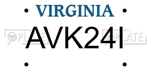 AVK24I Virginia License Plate