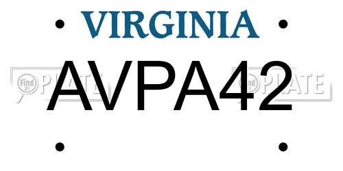 AVPA42 Virginia License Plate
