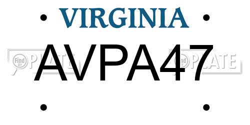 AVPA47 Virginia License Plate