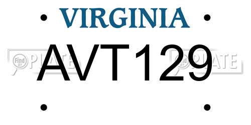 AVT129 Virginia License Plate