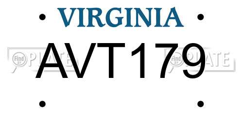 AVT179 Virginia License Plate
